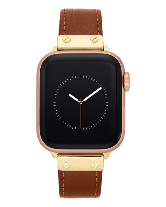 Anne Klein - Correa de piel para Apple Watch segura, ajustable, reemplazo de correa de Apple Watch, se adapta a la mayoría de muñecas