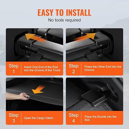 VEVOR Funda de Carga Retráctil Impermeable Mejorada de Maletero, Protección de Seguridad para Honda CRV 2023-2025 5 Plazas Resistente a los Rayos UV con Aleación Aluminio, PVC, Textura de Cuero
