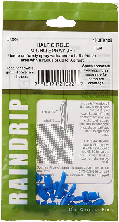 Raindrip 180JET010B Half Circle Micro Spray Fan Jets, 10 Per Bag