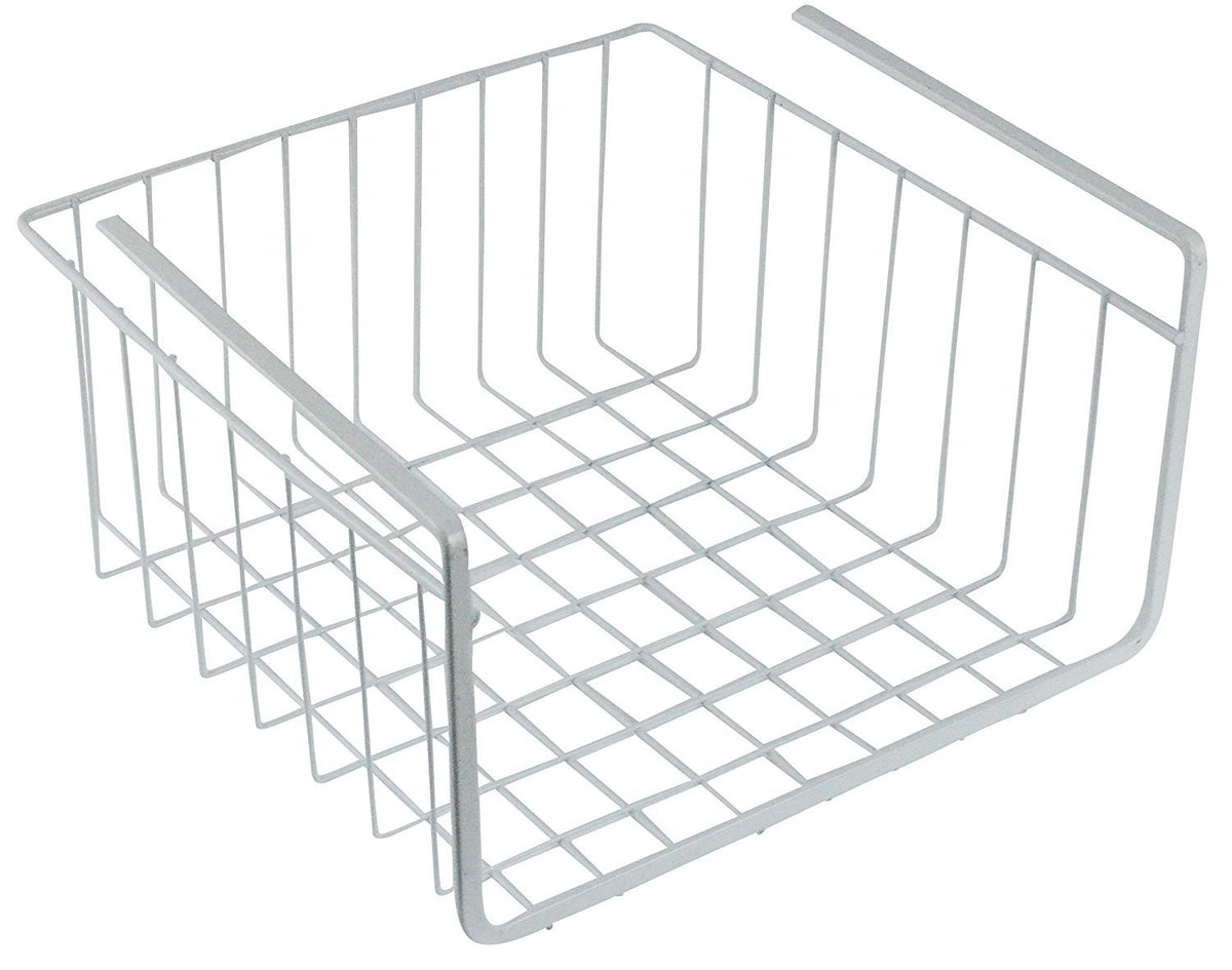 Southern Homewares White Wire Under Shelf Storage Organization Basket, 10", White