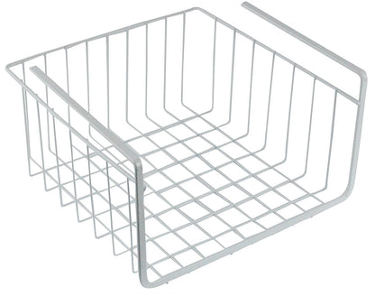 Southern Homewares White Wire Under Shelf Storage Organization Basket, 10", White