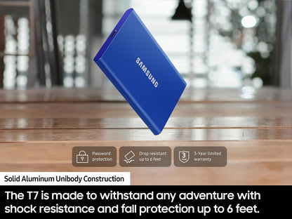 Samsung - SSD portátil T7 de 1 TB – hasta 1050 MB/s – Unidad Externa de Estado sólido USB 3.2, Gris (MU-PC1T0T/AM)