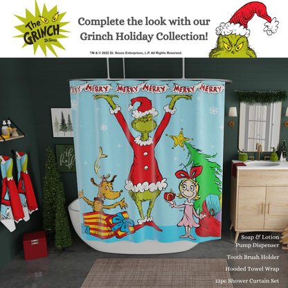 Franco Collectibles Grinch by Dr. Seuss - Alfombra de baño de poliéster Antideslizante para día Festivo y Navidad, 21 x 34 Pulgadas, (Producto con Licencia Oficial)