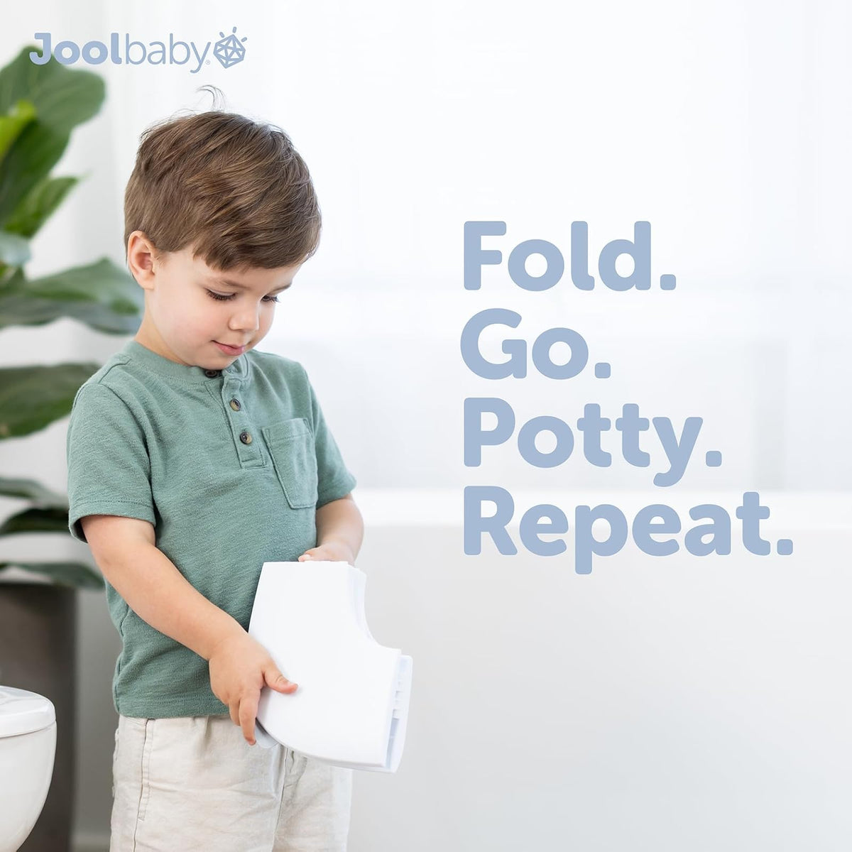 Jool Baby Asiento orinal de viaje plegable para niños, se adapta a inodoros redondos y ovalados, ventosas antideslizantes, incluye bolsa de viaje gratis (Blanco)