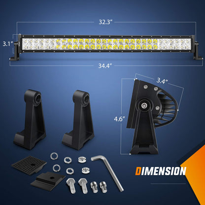 Nilight Barra de Luz LED 32 in 180 W Combo con Interruptor de 5 Pines y Arnés de Cableado, ZH079