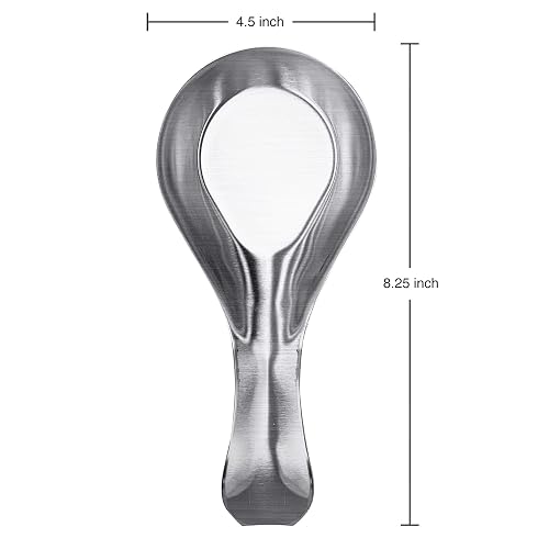 Oggi Descanso de acero para cuchara, Stainless, 8.25 inch by 4.5 inch, 1