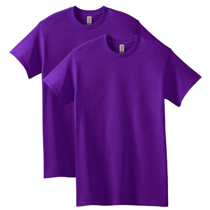 Gildan G5000 Camiseta de Algodón Pesado para Hombre - 2 - Púrpura (paquete de 2) - XL