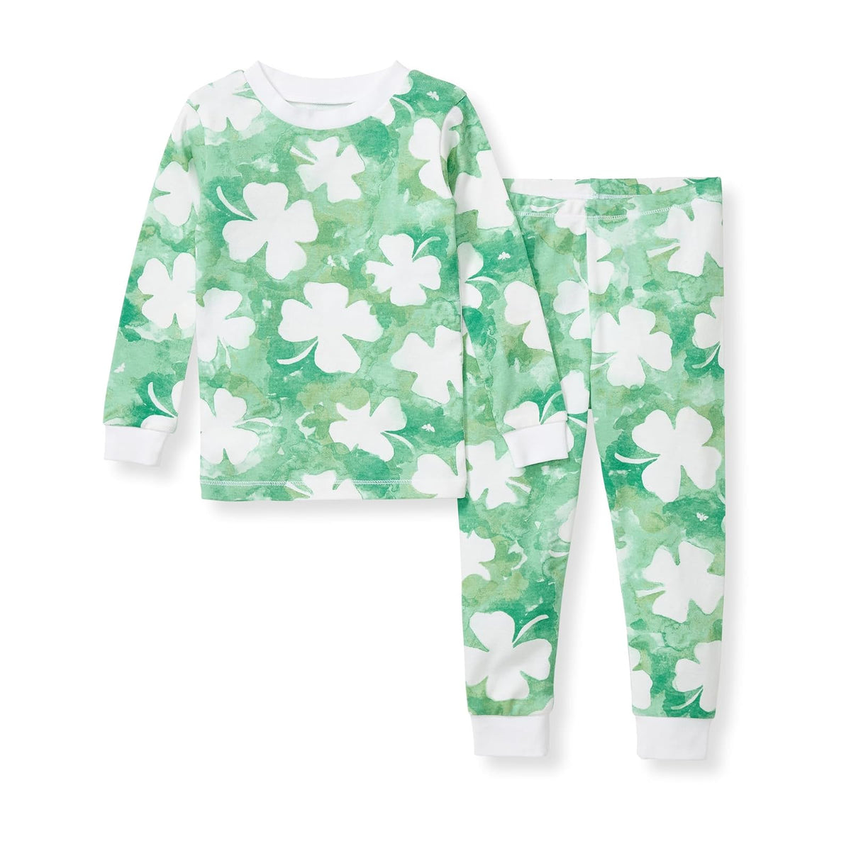 Burt's Bees Baby Pijama de 2 Piezas de Algodón Orgánico para Niña - 6 Años - Trébol artístico