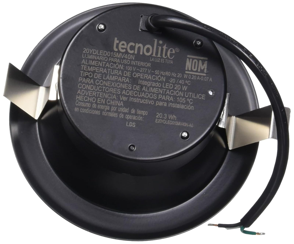 Tecnolite Lámpara Downlight LED Empotrable 20 W, Luz Blanca Neutra, No atenuable, LED integrado
