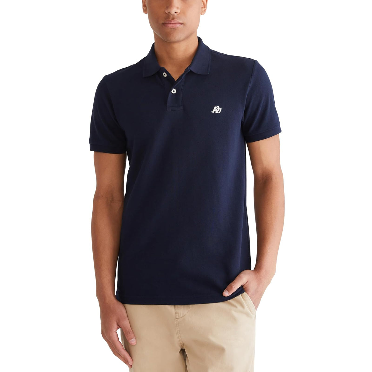Aeropostale Polo de Piqué para Hombre - CH - Azul marino (Heritage Navy)
