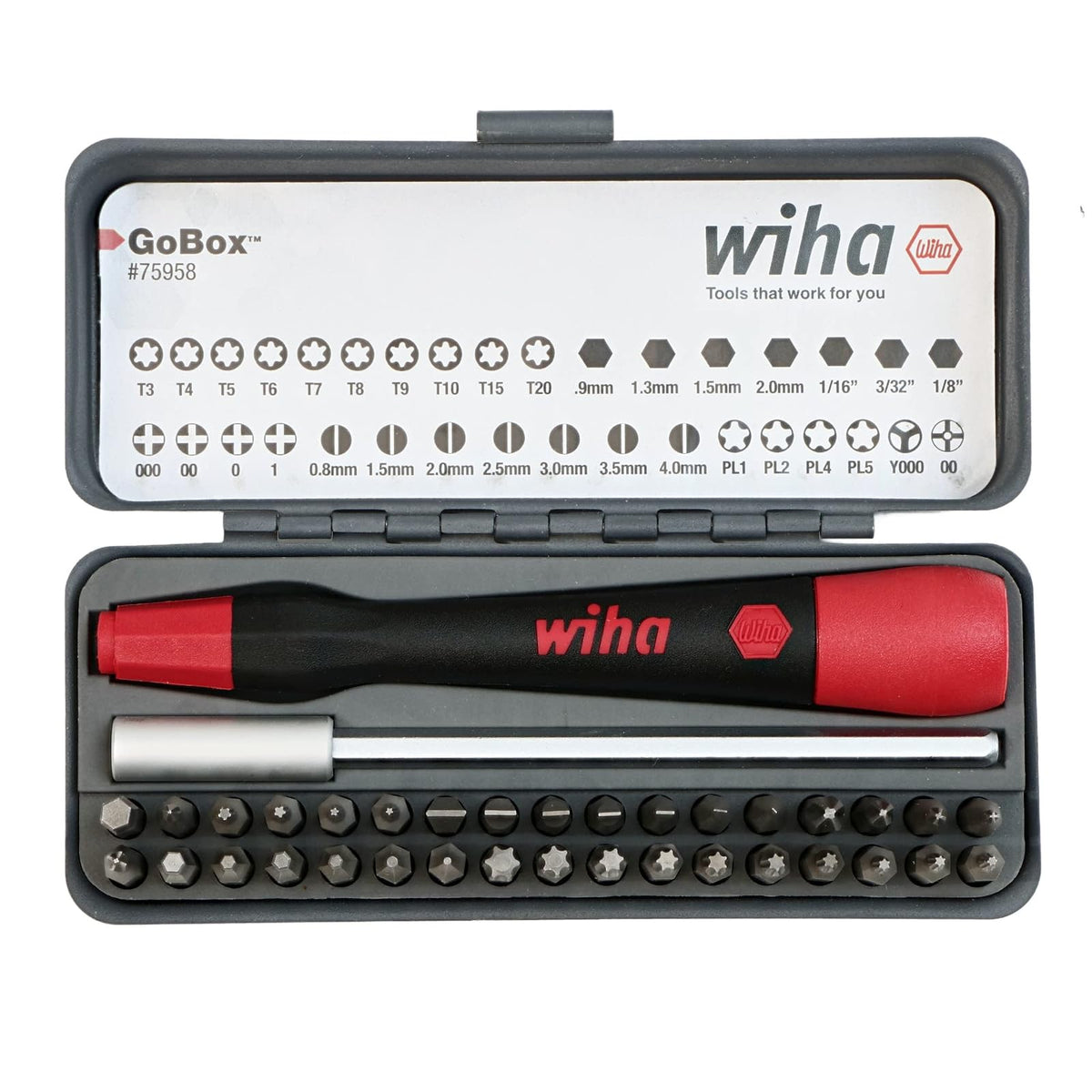 Wiha 75958 piezas GoBox Precision Micro Bit Set