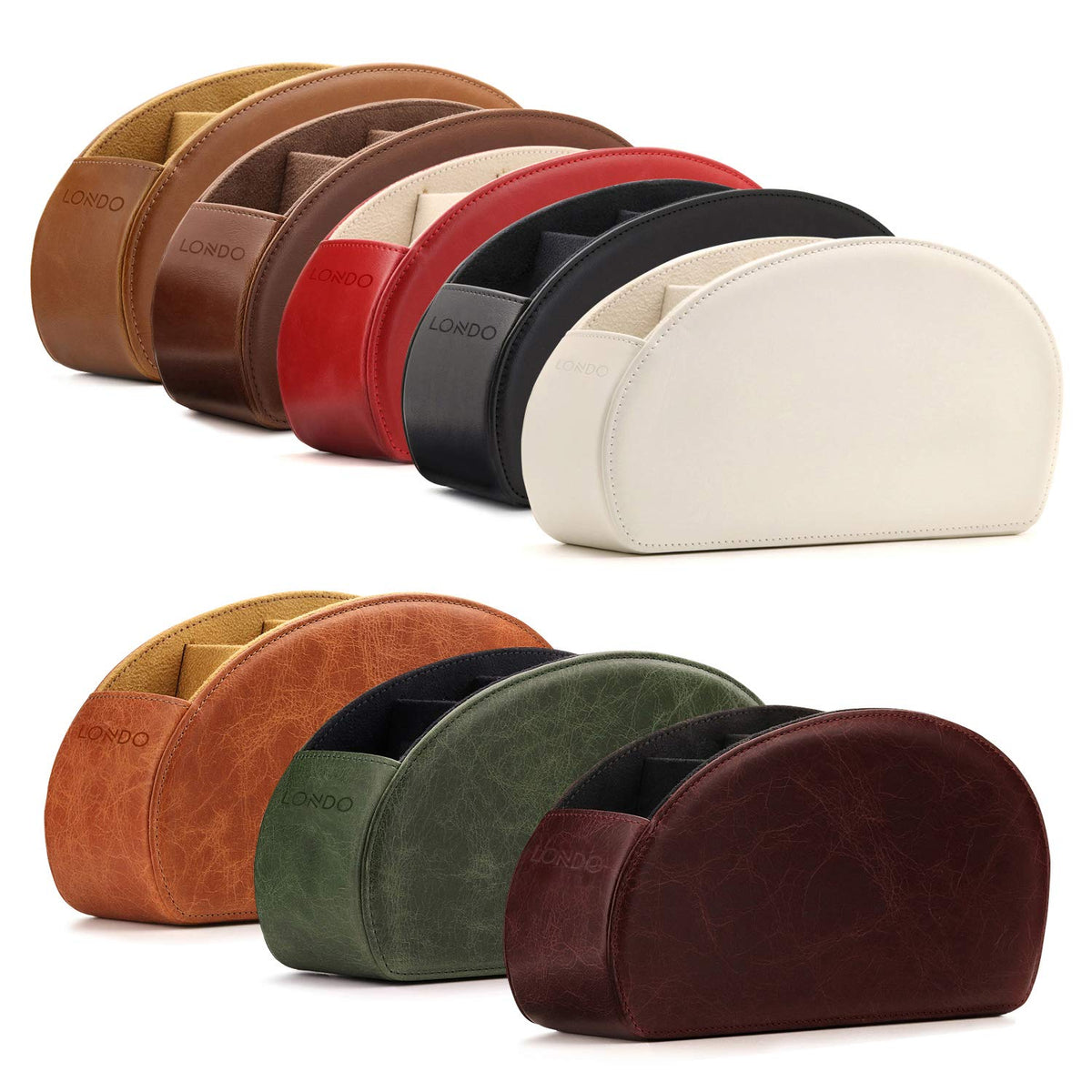 Londo Porta Telecomandi con 5 scomparti - Per contenere telecomandi di TV, stereo, decoder, DVD, Blu-Ray - in Vera Pelle con fodera interna in suede. Adatto per salotto o camera da letto
