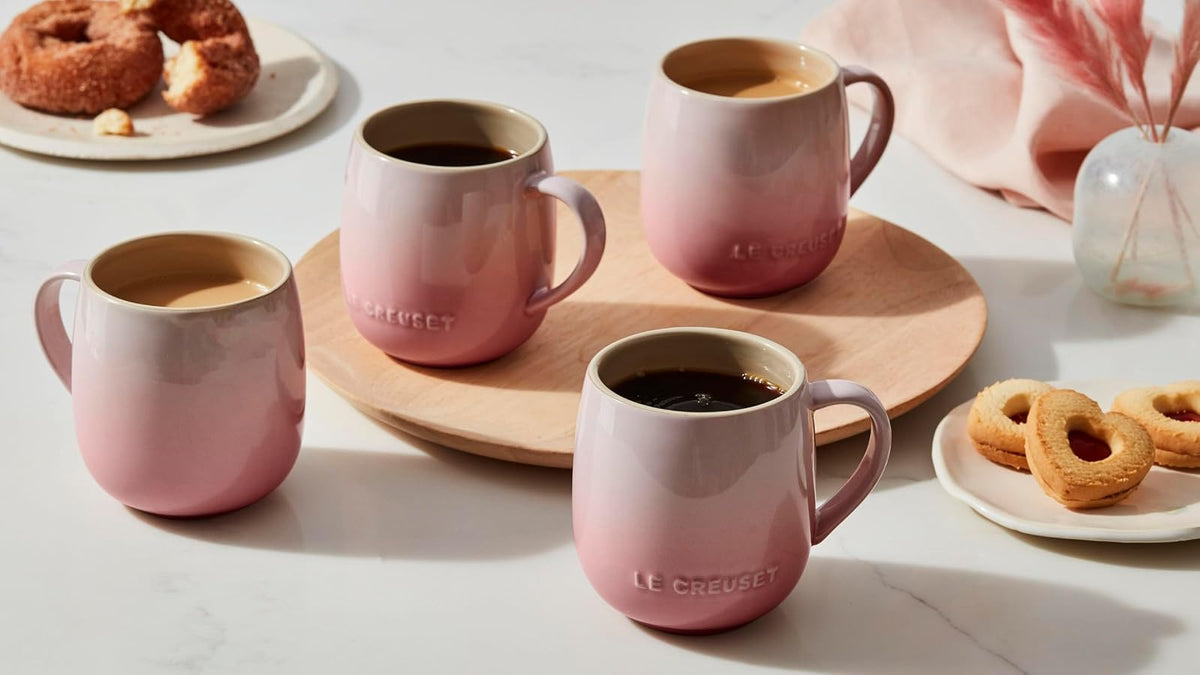 Le Creuset - Juego de 4 tazas de gres, 13 onzas cada una, Artichaut