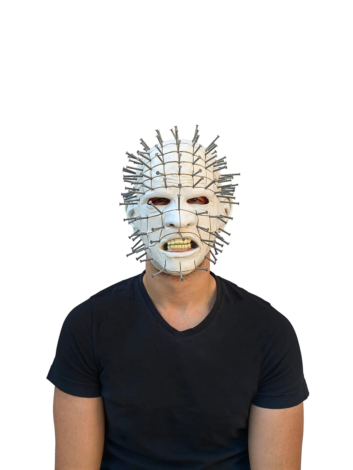 Ghoulish Productions Men's Monster Horror Hellraiser III Pinhead Mask Halloween Costume Accessory