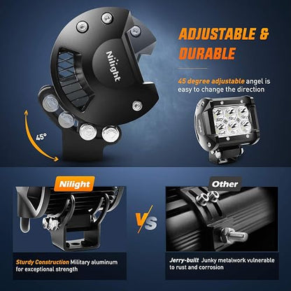 Nilight - Luces LED Spot Driving, Jeep SUV, 2 piezas