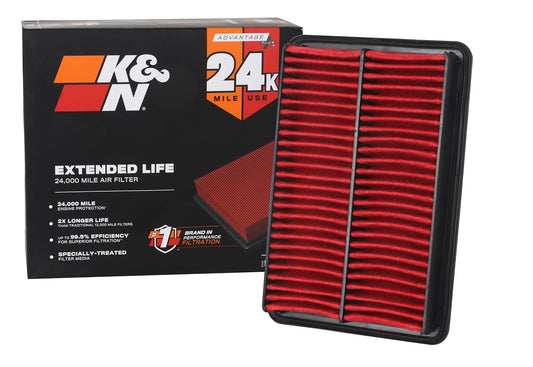 K&N KNX-2480 Filtro de Aire del Motor Vida Extendida 24000 Millas Compatible con Mazda L4 2.0/2.3/2.5L CX-5/3/6/Atenza/Biante 2010-2019