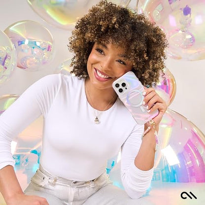 Case-Mate Funda magnética para iPhone 16 Pro MAX Compatible con MagSafe, protección contra caídas de 12 pies - Soap Bubble