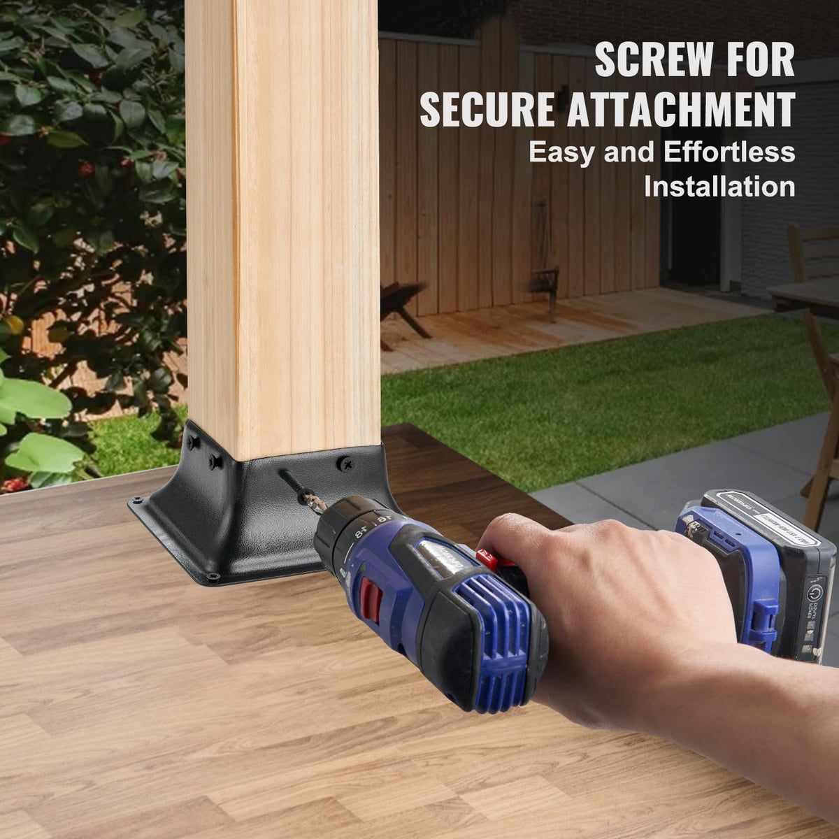 VEVOR 20 Piezas Soportes para Postes de Madera 4" x 4"(102 x 102 mm) Base Interna de Poste de Acero al Carbono para Anclaje de Poste de Madera Estándar de , de Terraza, Porche