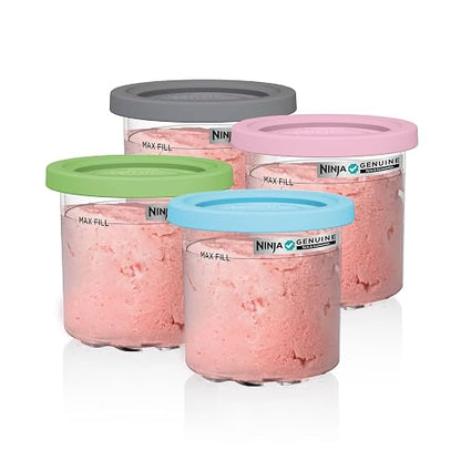 Ninja XSKPLD4BCD - Juego de 4 pintas compatibles con NC299AMZ y NC300s, sin BPA y aptas para lavaplatos, tapas de color, 1, transparente/gris/lima/rosa/acqua