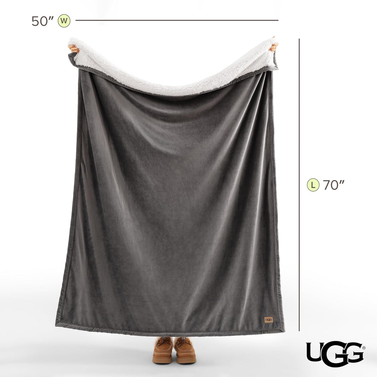 UGG Bliss - Manta de Felpa de Forro Polar Suave y esponjosa para Cama o sofá, de Gran tamaño, cálida, Reversible, Lavable a máquina, Peso Medio, decoración del hogar, Manta de Regalo, 50 x 70