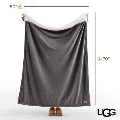 UGG Bliss - Manta de Felpa de Forro Polar Suave y esponjosa para Cama o sofá, de Gran tamaño, cálida, Reversible, Lavable a máquina, Peso Medio, decoración del hogar, Manta de Regalo, 50 x 70
