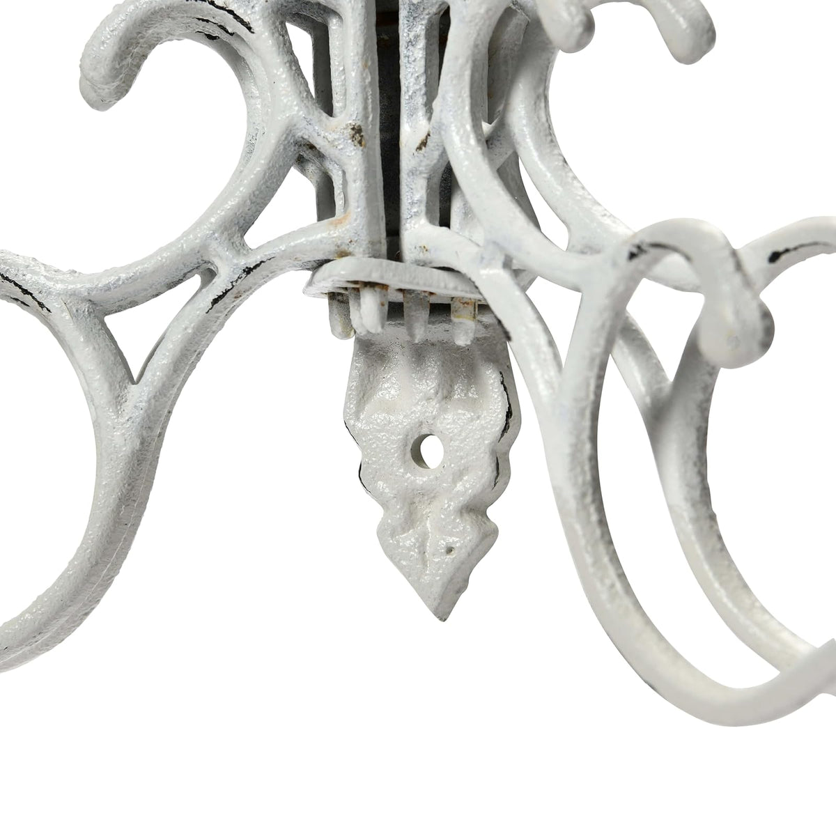 Creative Co-Op - Colgador de pared decorativo de hierro fundido con 15 ganchos, color blanco envejecido