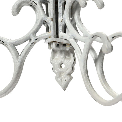 Creative Co-Op - Colgador de pared decorativo de hierro fundido con 15 ganchos, color blanco envejecido
