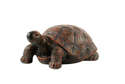 XBrand Estatua de Tortuga Caminante MgO marrón y Negro de 21.3 Pulgadas de Largo, decoración Interior o Exterior, Escultura de diseño Natural, (TurtleBnBkX84)