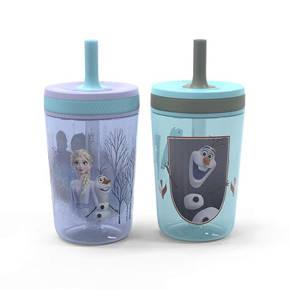 Zak Designs Disney, Botella de agua Frozen de 2 Kelso, Set de 2 piezas, 1