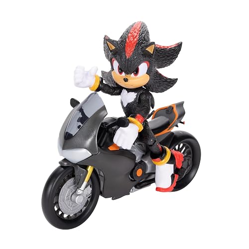 Jakks Pacific - Sonic 3 Movie Figura de 5″ con Vehículo (Motocicleta) – Personaje Articulado con Detalles Cinematográficos para Fans Desde 3 Años