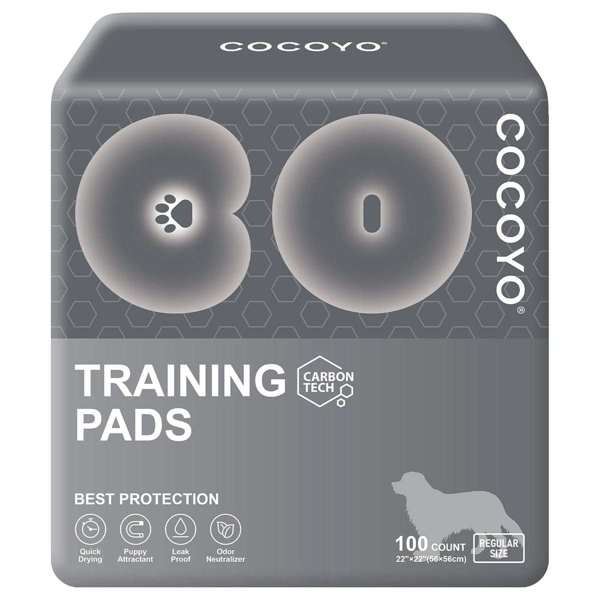 COCOYO Almohadillas de Entrenamiento para Cachorros, absorción de Carbono, Almohadillas de Entrenamiento para Perros Que eliminan el Olor de orina de Alta Calidad (100 Unidades, 22 x 22 Pulgadas)