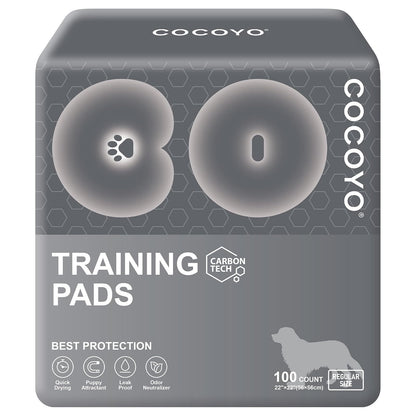 COCOYO Almohadillas de Entrenamiento para Cachorros, absorción de Carbono, Almohadillas de Entrenamiento para Perros Que eliminan el Olor de orina de Alta Calidad (100 Unidades, 22 x 22 Pulgadas)