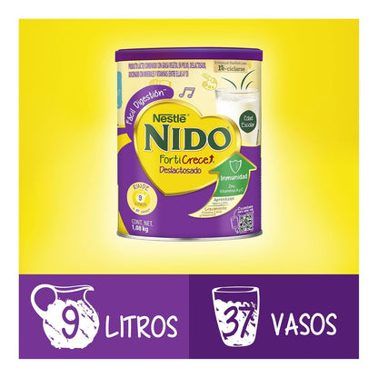 NIDO FortiCrece Deslactosado en Polvo, Lata de 1.08 kg