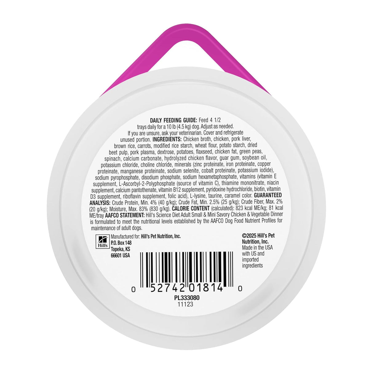 Hill's Science Diet Small Mini Alimento Húmedo para Perro Adulto 12Pack 99G | Alimento húmedo Hill's para perro, pollo real, razas pequeñas, digestión saludable, sistema inmunológico fuerte