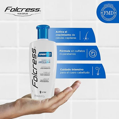 Folcress Xpert Shampoo Anticaída Libre de Sulfatos y Parabenos Grisi 250 ml