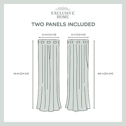 Exclusive Home Cortinas Catarina de Color Liso, con Capa Opaca y Transparente, par de Cortinas con Ojales en la Parte Superior, 52 x 108 cm., Arena, 52x108, 1