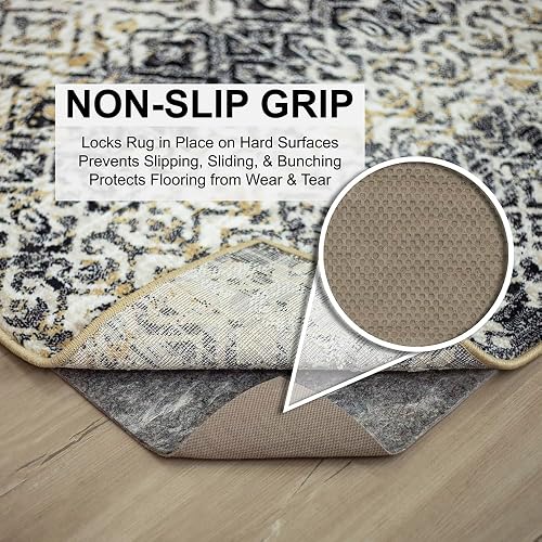 Mohawk Home Dual Surface Felt Non Slip Rug Pad, 2'x12', 1/4 Inch Thick, Safe for All Floors