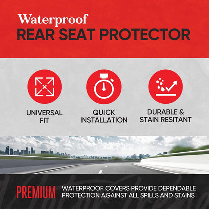BDK - Funda para asiento trasero de automóvil Motor Trend AquaShield de color beige, impermeable, funda de asiento trasera acolchada de neopreno para automóviles, funda de asiento de automóvil