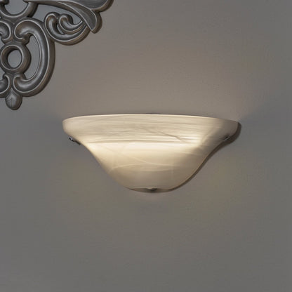 It's Exciting Lighting IEL-4400 - Cono de Vidrio de mármol Esmerilado, Funciona con baterías, Temporizador de 4 Horas, Half Moon Marble, Blanco, 1