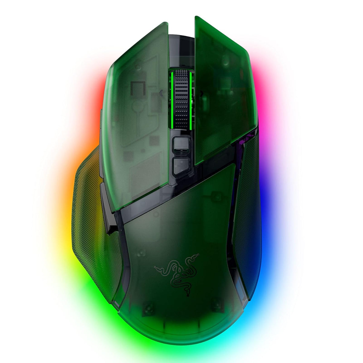 Razer Basilisk V3 Pro 35K Wireless Gaming Mouse: HyperScroll Tilt Wheel - 35K dpi Optical Sensor Gen 2-13 Customizable Controls - RGB - Optical Switches Gen 3 - Up to 140 HR Battery - Phantom Green
