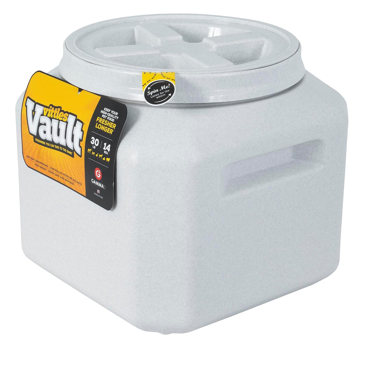 Vittles Vault Outback - Recipiente hermético para almacenamiento de alimentos para mascotas, Granito cálido., 30 Pound