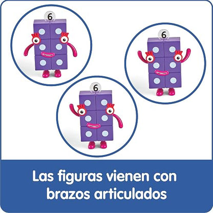 hand2mind Numberblock Friends Six to Ten Figures, Conjunto de Figuras de Acción Caricaturas, Figuras de Juguete, Conjuntos con Figuras de Acción, Pequeñas Figuras para Niños, Juguetes de Números