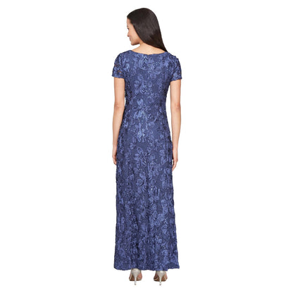 Vestido de Malla con Purpurina y Hombros Descubiertos con Falda drapeada y Cuello de Capucha