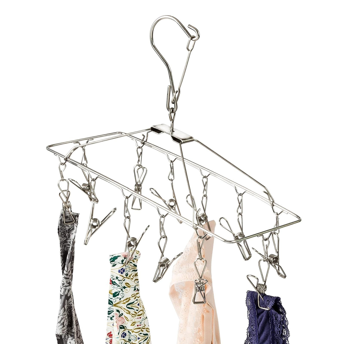 Honey-Can-Do DRY-01102 - Percha de Ropa para secar Ropa con 12 Clips, Chapado en Cromo