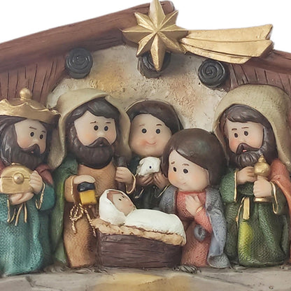 Nacimiento en Portal Navideño | Escena Sagrada de la Navidad | Perfecto para tu Navidad | 13x21x5cm | Running Decora