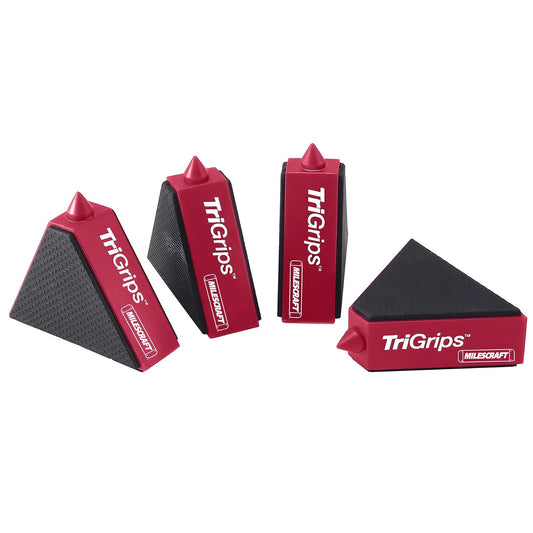 Milescraft 1600 TriGrips – Pinzas triangulares para trabajo de galletas, para carpintería, pintura, elevación y nivelación, paquete de 4