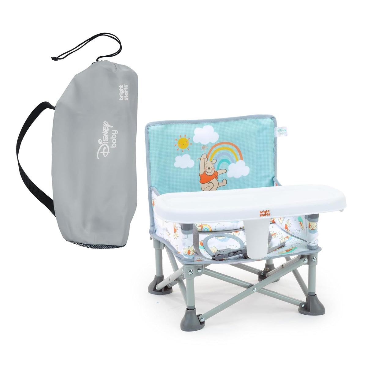 Bright Starts Pop 'N Sit Asiento Elevador Portátil Disney Ariel - Celeste - Blanco - Disney