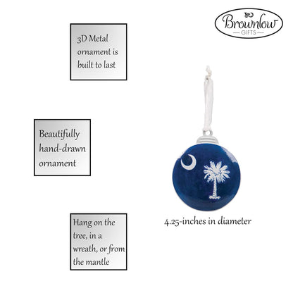 Brownlow Gifts - Adorno de Navidad de Metal, diseño de Carolina del Sur