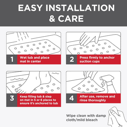 Rubbermaid Alfombrilla de Espuma Suave para Tina de Baño y Ducha, Tapete Antideslizante para Tina con Orificios de Drenaje Rápido, 35.88 x 17 Pulgadas Alfombrilla de Baño Libre de BPA para Interior de