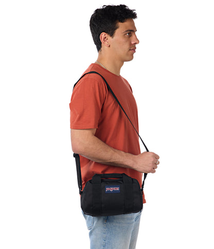 JanSport Weekender Mini Duffel - Bolsa de viaje o gimnasio, para fin de semana duradero con asas de agarre laterales, color negro, Negro -, Una talla, Mini lona de fin de semana